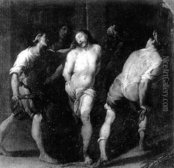 Flagellation Of Christ Oil Painting - Giovanni Battista Crespi (il Cerano)