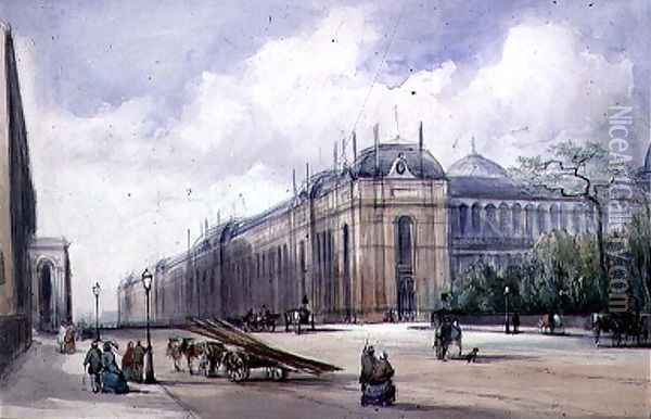 South-east Aspect of the 1862 Exhibition Building, looking along Cromwell Road Oil Painting - William Callow
