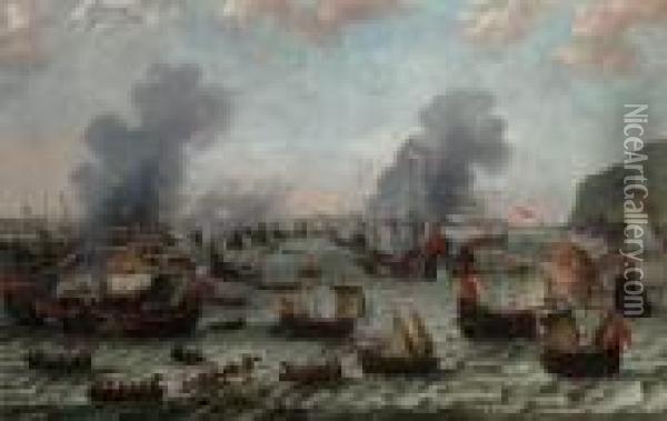 The Battle Of Gibraltar, 25 April 1607 Oil Painting - Adam Willaerts