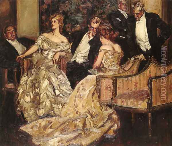 Three Is A Crowd Oil Painting - Albert B. Wenzell