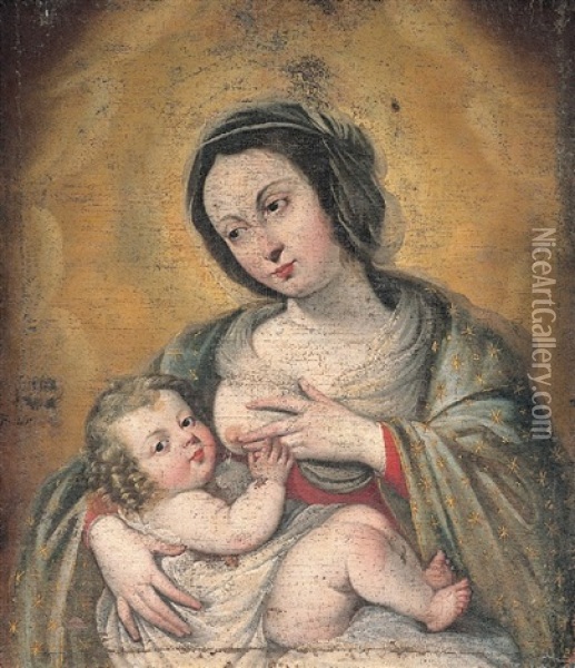 Madonna Col Bambino Oil Painting - Francesco de Rosa