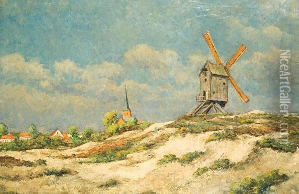Moulin Dans La Bruyere Oil Painting - Alphonse De Clercq