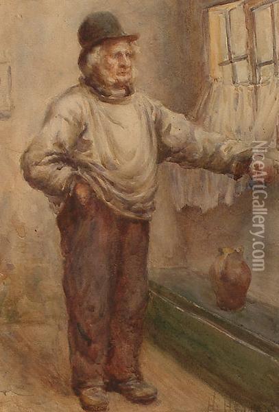 The Fisherman. Oil Painting - Henry Hoyland