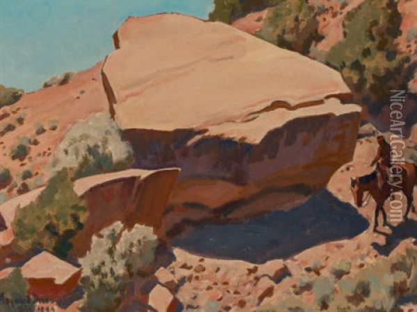 Rocky Hillside Oil Painting - Maynard Dixon