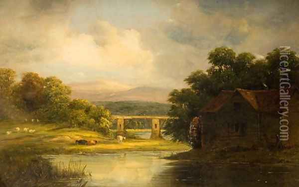 The Old Mill, Bath Oil Painting - Alfred Vickers