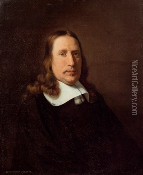 Bildnis Des Dichters John Milton Oil Painting - Lodewyck Van Der Helst