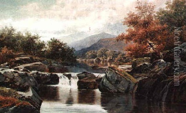 In The Lleder Valley Oil Painting - William Henry Mander
