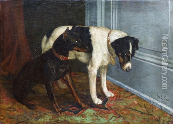 Two Dogs Oil Painting - Auguste Legras