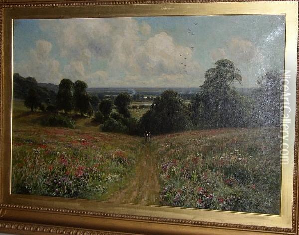 Summer Meadow Oil Painting - Arthur Walker Redgate