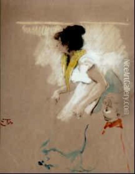 Donna Con Bambino Oil Painting - Ettore Tito