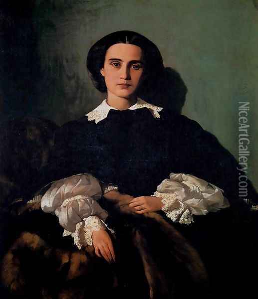 Portrait of the Noblewoman Marrocchi Oil Painting - Antonio Puccinelli