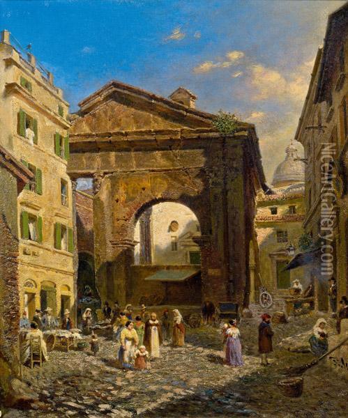 Porticus Der Oktavia In Rom Oil Painting - Franz Alt