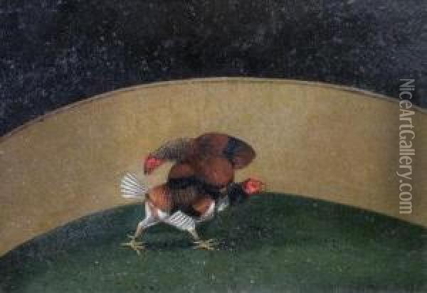 Fighting Cocks Oil Painting - Henry Thomas Alken