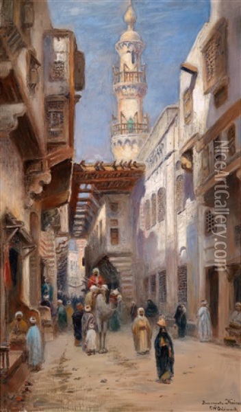 Strasenszene Aus Kairo Oil Painting - Frans Wilhelm Odelmark