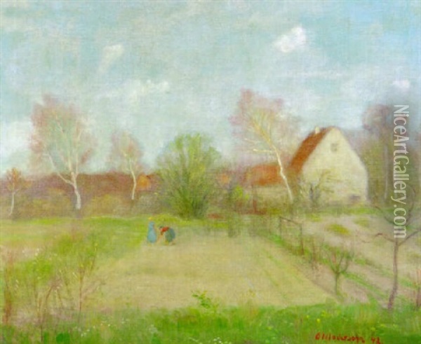 Vorfruhling Am Dorf Oil Painting - Otto Modersohn