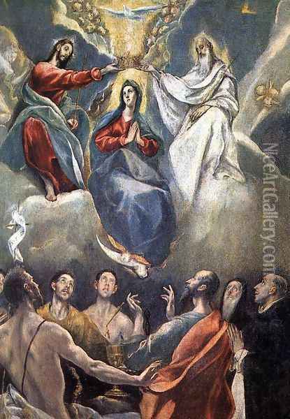 The Coronation of the Virgin (2) 1591 Oil Painting - El Greco (Domenikos Theotokopoulos)