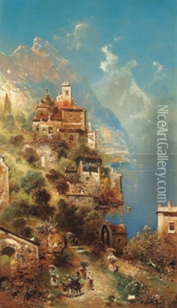 Motiv Am Gardasee (?) Oil Painting - Robert Alott