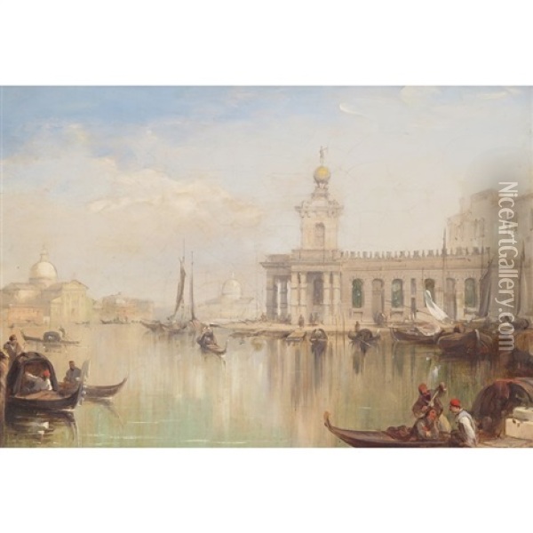 Dogana Da Mar, Venice Oil Painting - Edward Pritchett
