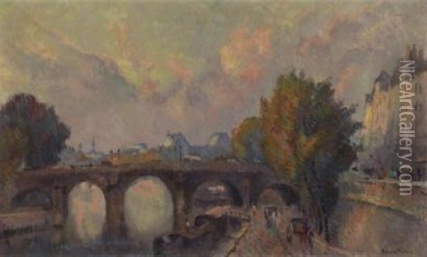 Le Pont Neuf Oil Painting - Robert Antoine Pinchon