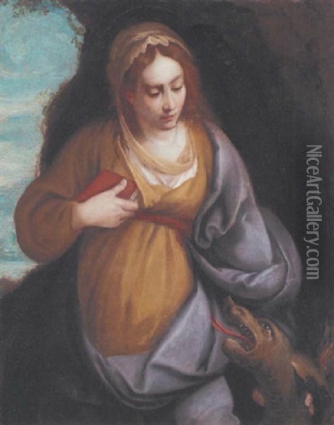 Saint Margaret Oil Painting - Luca Cambiaso