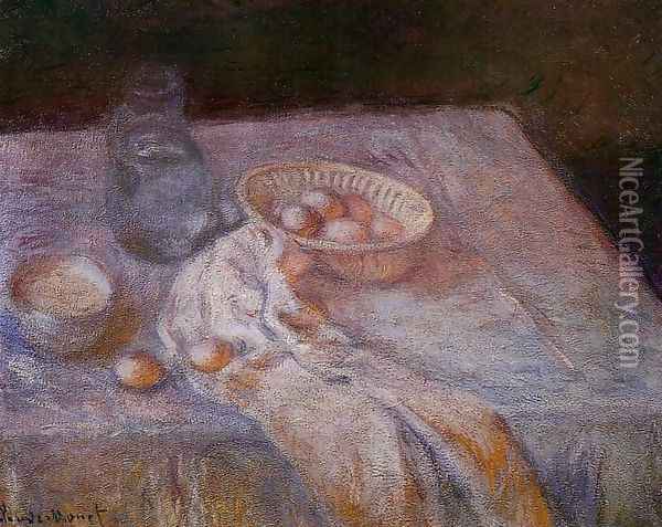 Still Life With Eggs Oil Painting - Claude Oscar Monet
