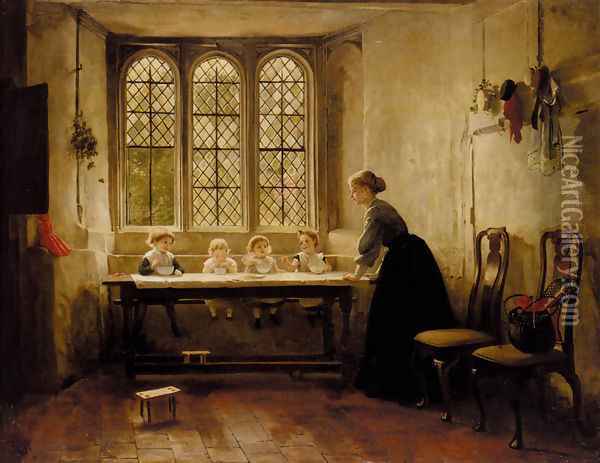 Porridge Time Oil Painting - George Adolphus Storey