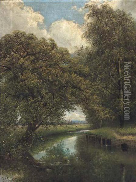 Near The Mill, Catford, Kent Oil Painting - Frederick Buckstone