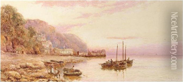 Clovelly, Signed And Dated 1906, Watercolour, 29 X 64 Cm.; 11 1/2 X 25 1/4 In Oil Painting - Walker Stuart Lloyd