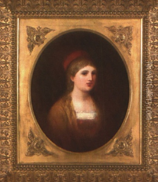 Portrait Of A Young Woman Oil Painting - Frederick A. Spang