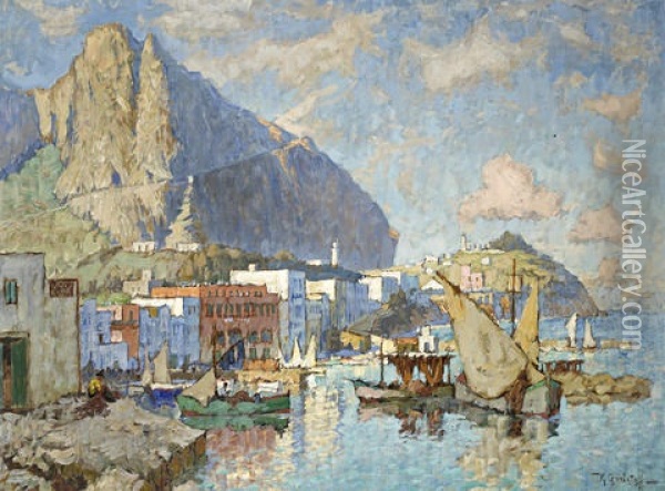 Capri (+ 4 Others; 5 Works) Oil Painting - Konstantin Ivanovich Gorbatov