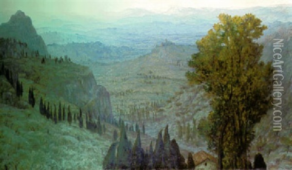 The Plain Of Umbria, Assisi Oil Painting - Sir William Blake Richmond