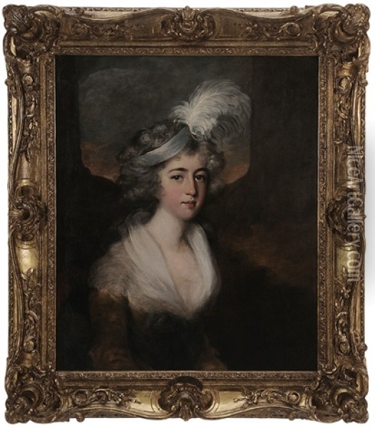 Portrait Of Miss Frances Patten Oil Painting - Sir John Hoppner