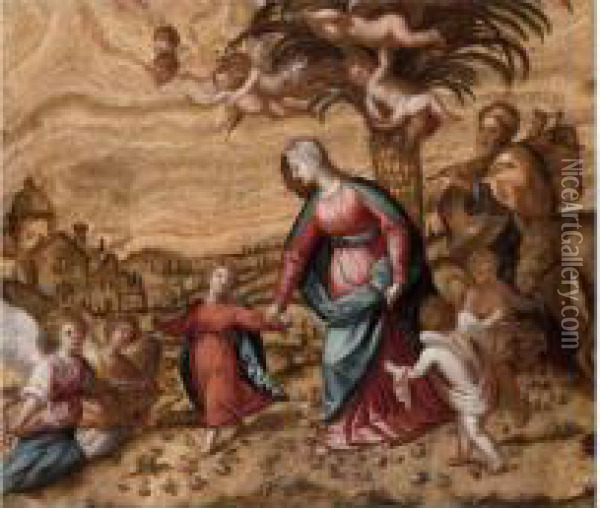 Il Ritorno Dall'egitto Oil Painting - Giovanni Battista Paggi