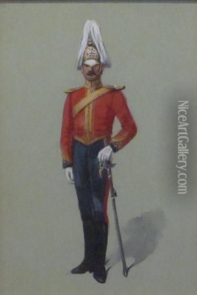 Lothians And Berwickshire Imperial Yeomanry Officer Oil Painting - Richard Simkin