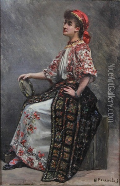 Gypsy Girl Oil Painting - Henry Paul Perrault