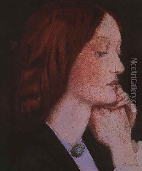 Portrait of Elizabeth Siddal 1854 Oil Painting - Dante Gabriel Rossetti