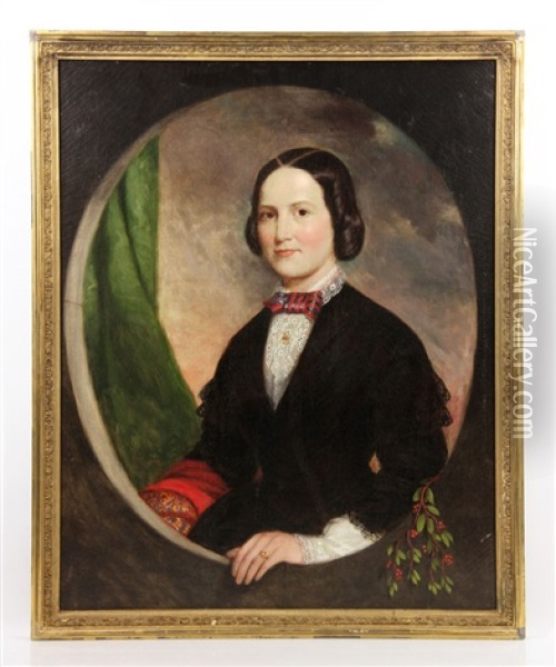 Portrait Of A Lady Oil Painting - Joseph Greenleaf Cole