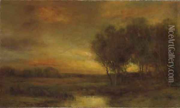 Sunset Landscape Oil Painting - Charles P. Appel
