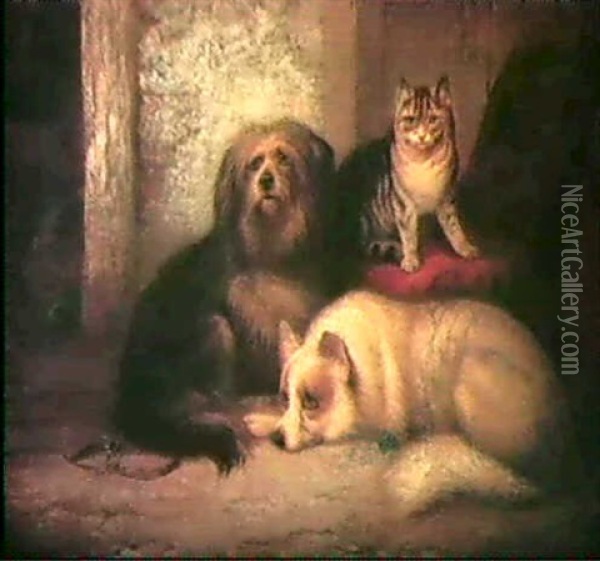 Drei Freunde Oil Painting - George Hepper