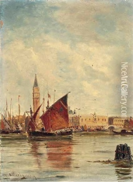 In Der Lagune Von Venedig Oil Painting - Thomas Bush Hardy
