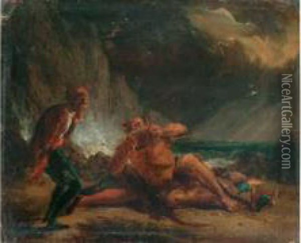 Bug-jargal, D'apres Le Roman De Victor Hugo : Han D'islande, Paru En 1823 Oil Painting - Alexandre-Marie Colin