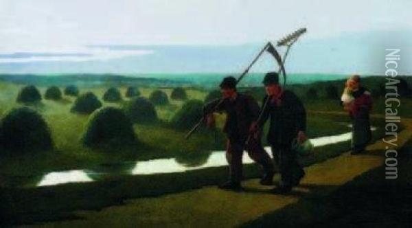 Di Ritorno Dai Campi Oil Painting - Eugene Laermans