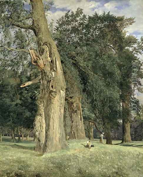 Old elms in Prater, 1831 Oil Painting - Ferdinand Georg Waldmuller