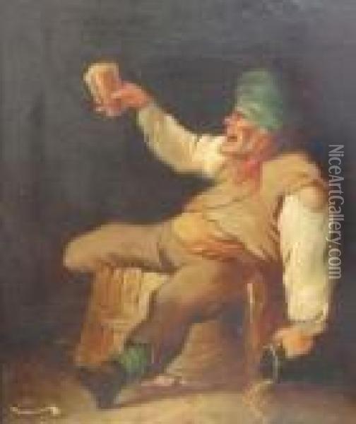 Drunken Reveller Oil Painting - William Hogarth