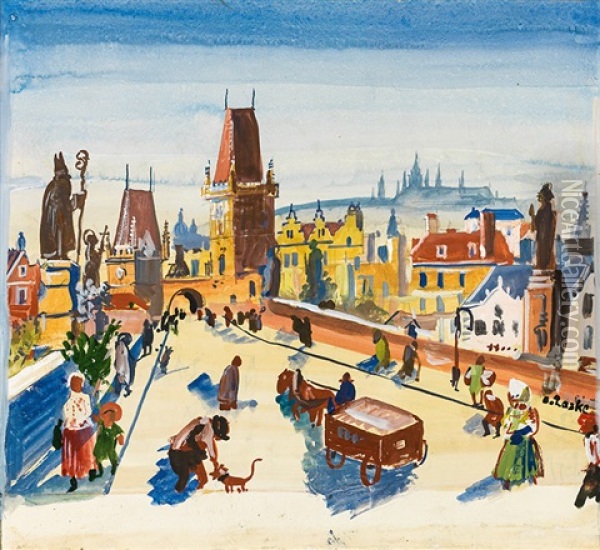 Prag Oil Painting - Oskar Laske