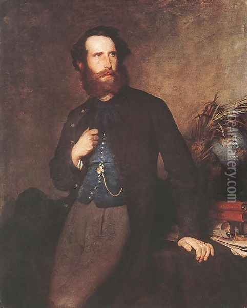 Portrait of Pal Rosty 1862 Oil Painting - Bertalan Szekely