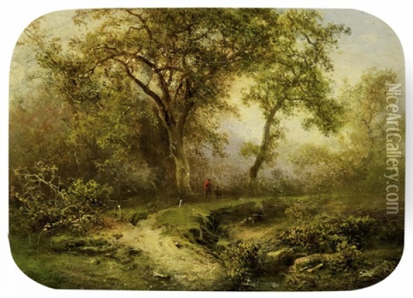 Im Herbstwald Oil Painting - Pieter Lodewijk Francisco Kluyver