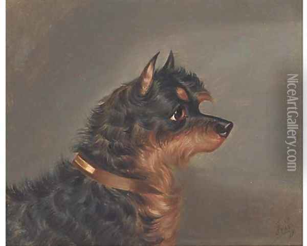 Two terriers Oil Painting - Edwin Loder