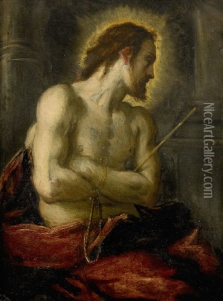 Le Christ Au Roseau Oil Painting - Francesco Maffei