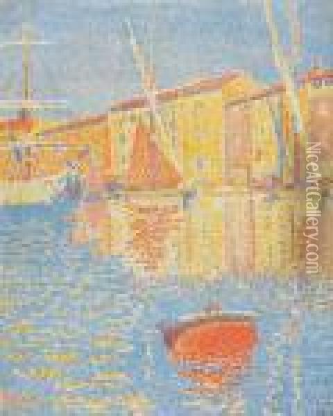 La Bouee - Saint-tropez, Le Port Oil Painting - Paul Signac